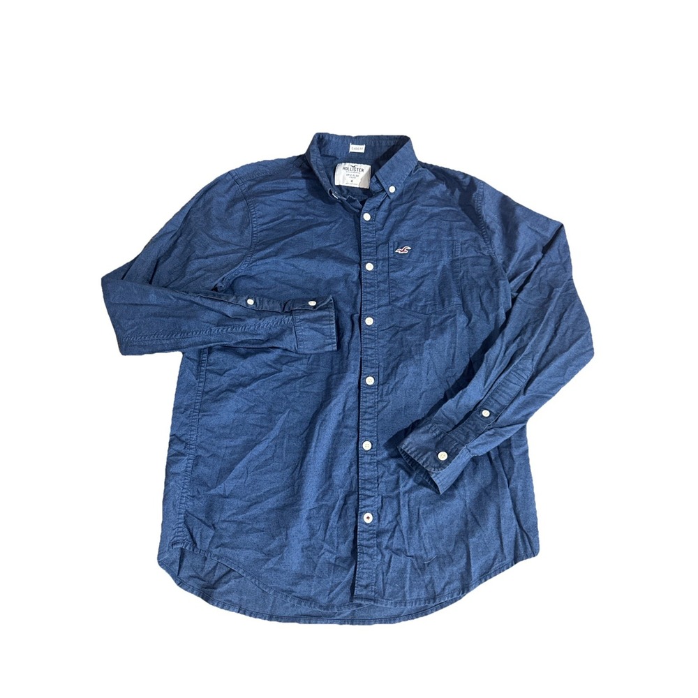 Hollister Men's Epic Flex Stretch Button-Up‎ Shirt M Long Sleeve Classic Fit
